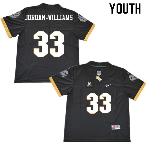Youth #33 Cedric Jordan-Williams UCF Knights College Football Jerseys Sale-Black